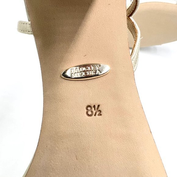 Badgley Mischka Size 8.5 Blaine Ivory Satin Jeweled Dress Sandals Heels Shoes - Picture 12 of 14